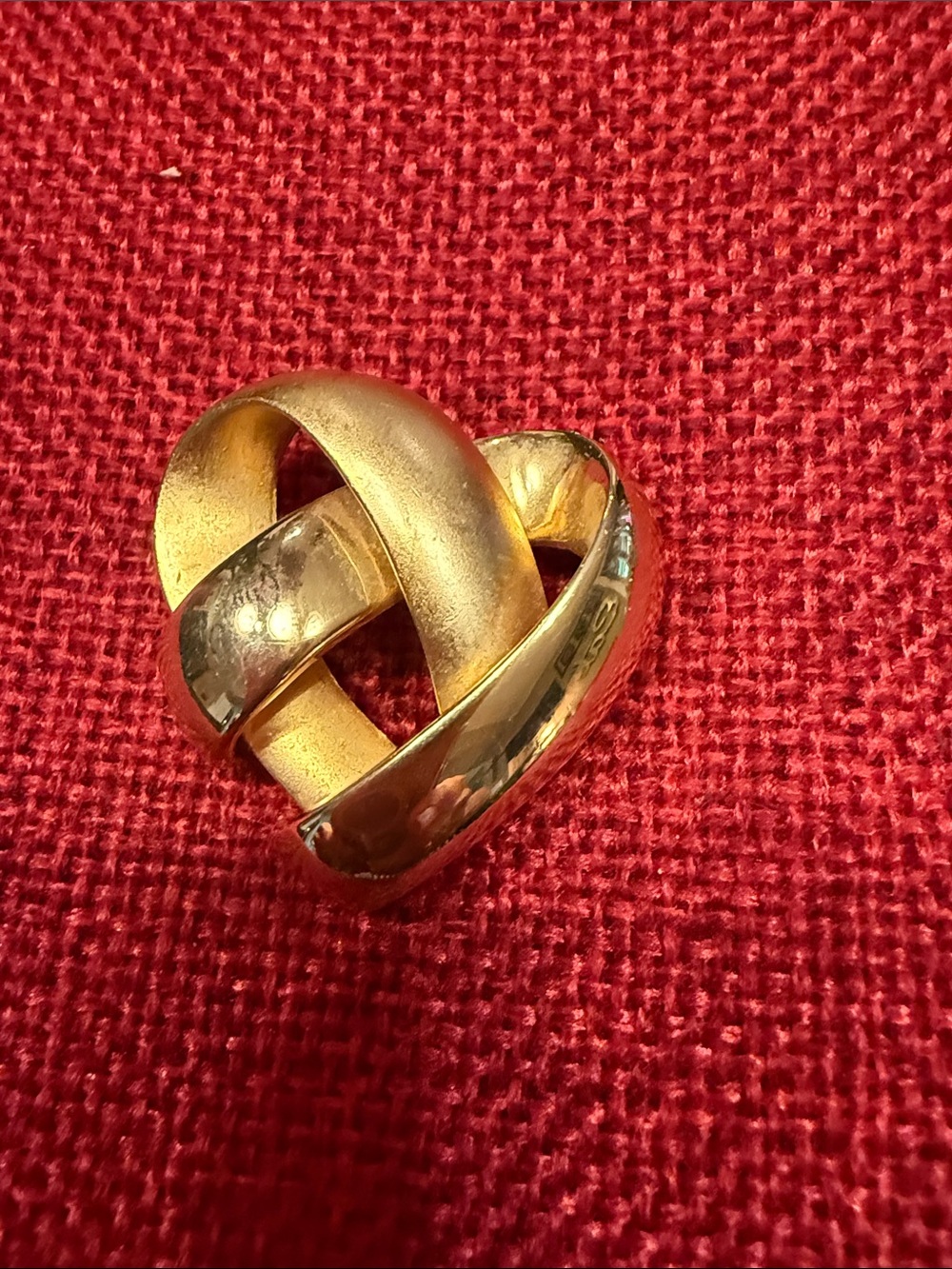 Gold-Tone Knotted Heart Brooch - Women's Jewelry